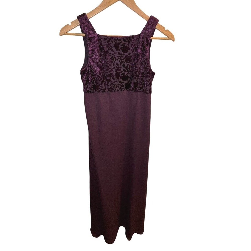 Whimsigoth Y2K Velvet Burnout A-Line Maxi Dress Size 4 Formal Fairy Grunge - Picture 2 of 10